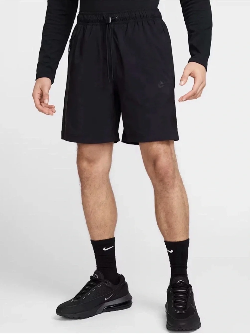 Men's Nike Tech Woven Shorts Casual Lounge Athletic Black HQ0470-010 Size Medium